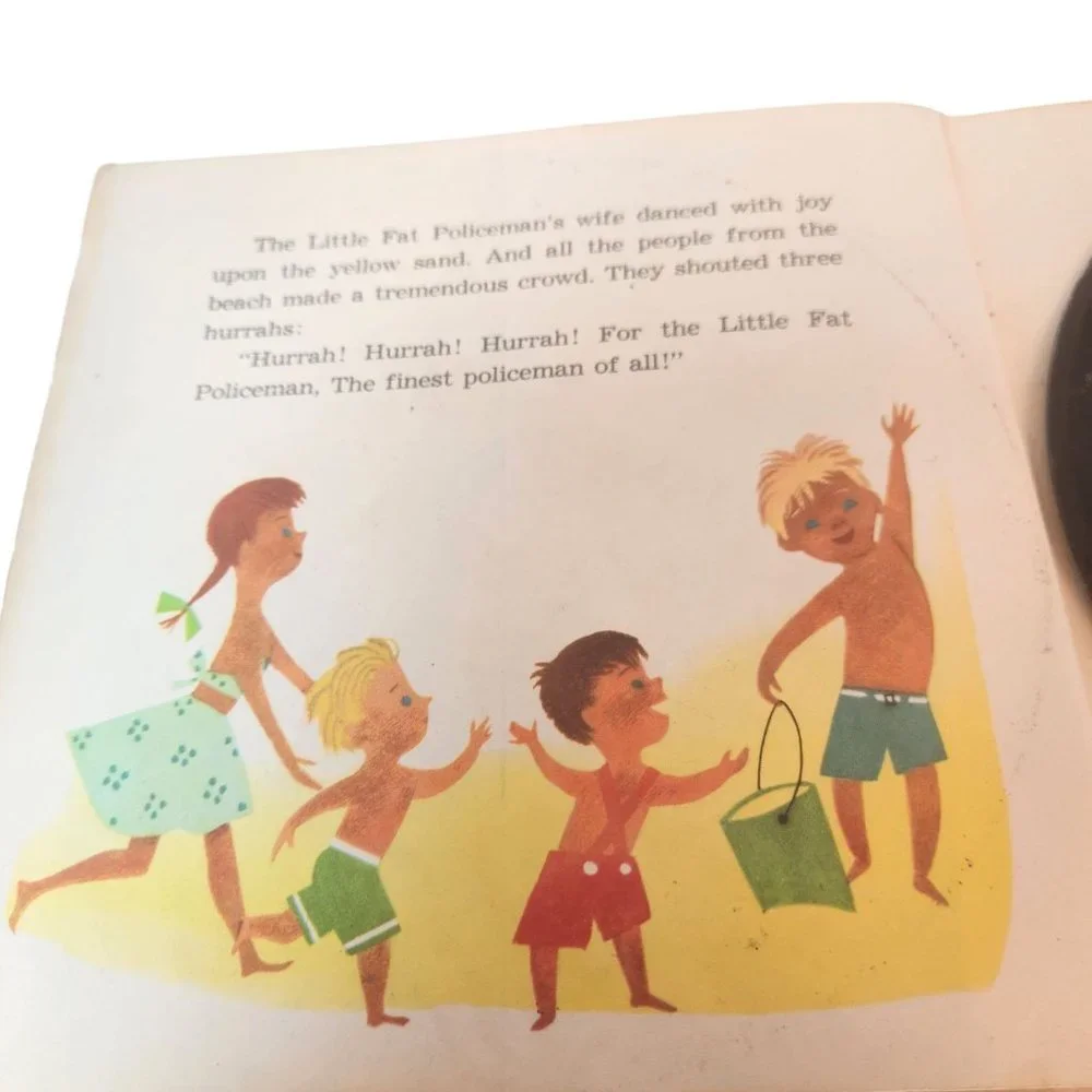 Vintage 1950s The Little Fat Policeman A Little Golden Book & 33 1/3 Record #224